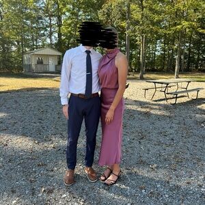 Bridesmaid Dress - Elegant Plum Satin Dress